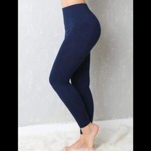 RUNE NYC Fleece Lined Leggings In Navy Sz M